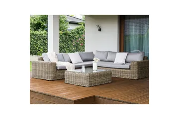 Loungegrupp Beliani Palermo Brun/grå Brown||Grey - Havemøbler - Loungemøbler - Sofagrupper udendørs