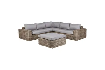Loungegrupp Beliani Palermo Brun/grå Brown||Grey - Havemøbler - Loungemøbler - Sofagrupper udendørs