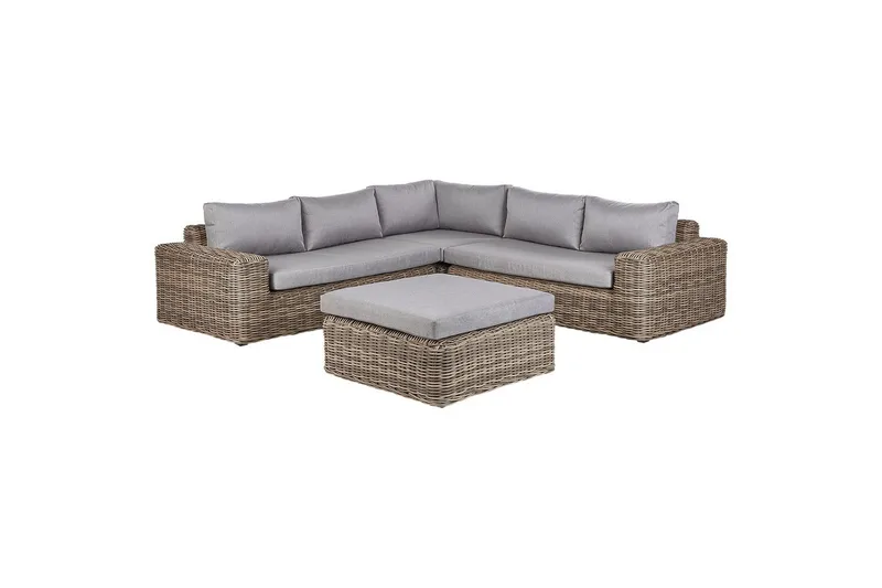Loungegrupp Beliani Palermo Brun/grå Brown||Grey - Havemøbler - Loungemøbler - Sofagrupper udendørs