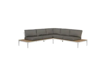 Loungegrupp Beliani Positano Grey||Light wood||White - Havemøbler - Loungemøbler - Sofagrupper udendørs