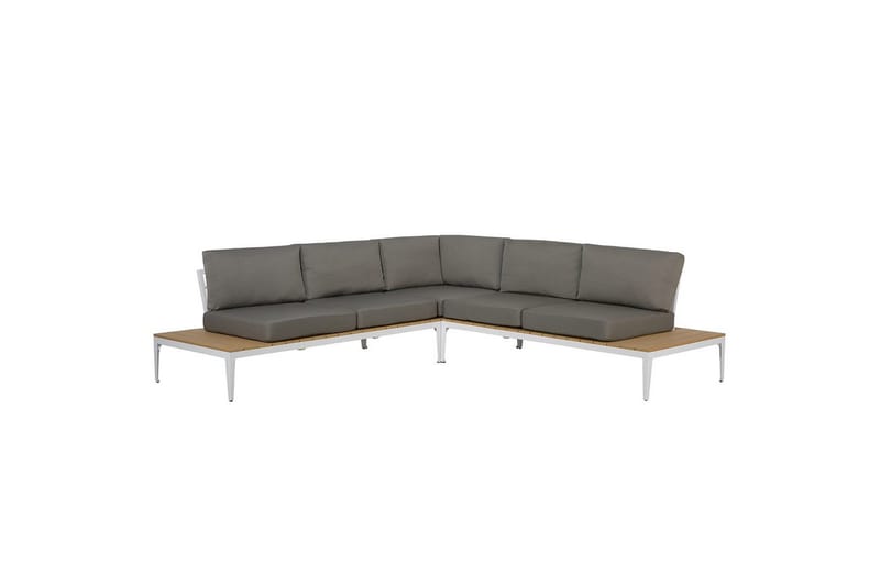 Loungegrupp Beliani Positano Grey||Light wood||White - Havemøbler - Loungemøbler - Sofagrupper udendørs