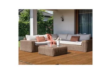 Loungegrupp Beliani Palermo Brun/grå Brown||White - Havemøbler - Loungemøbler - Sofagrupper udendørs