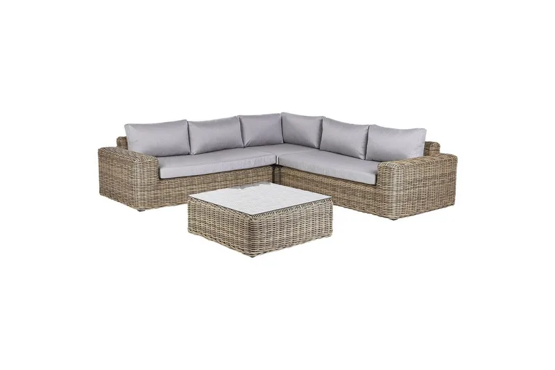 Loungegrupp Beliani Palermo Brun/grå Brown||Grey - Havemøbler - Loungemøbler - Sofagrupper udendørs
