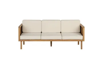 Loungegrupp med 2 sits soffa Beliani Baratti Light wood||Beige - Havemøbler - Loungemøbler - Sofagrupper udendørs