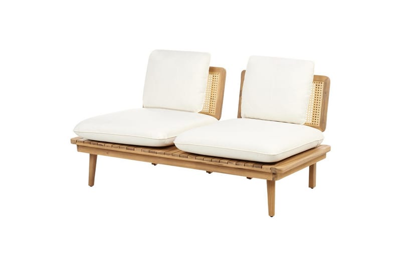 Loungegrupp med bord Beliani Accadia Light wood||Beige - Havemøbler - Loungemøbler - Sofagrupper udendørs