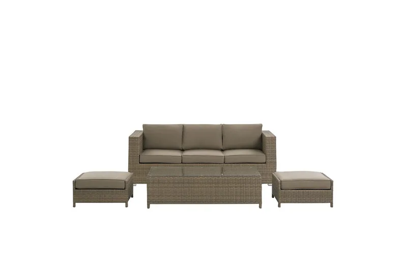 Loungegrupp med bord Beliani Belluno Brown||Silver, undefined