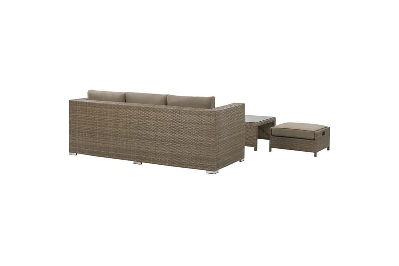 Loungegrupp med bord Beliani Belluno Brown||Silver - Havemøbler - Loungemøbler - Sofagrupper udendørs