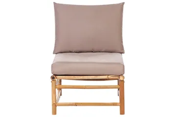 Loungegrupp med bord Beliani Cerreto Beige/ljust trä, 5-Sits Beige||Light wood - Havemøbler - Loungemøbler - Sofagrupper udendørs