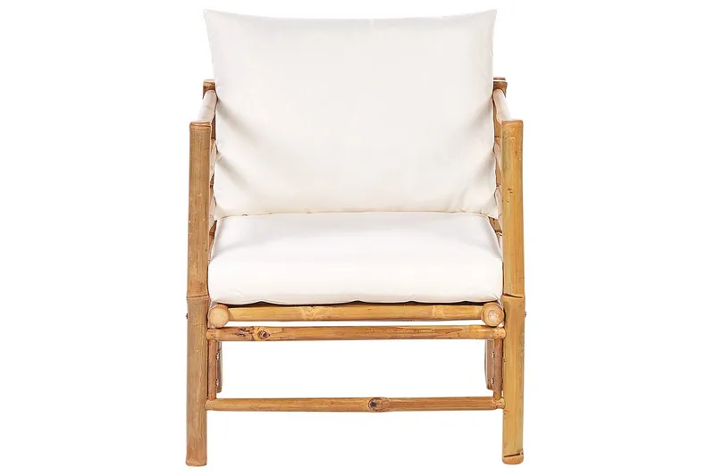 Loungegrupp med bord Beliani Cerreto Beige/ljust trä, 5-Sits White||Light wood - Havemøbler - Loungemøbler - Sofagrupper udendørs