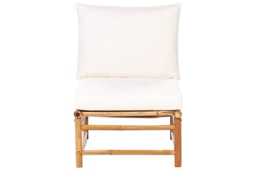 Loungegrupp med bord Beliani Cerreto Beige/ljust trä, 5-Sits White||Light wood - Havemøbler - Loungemøbler - Sofagrupper udendørs