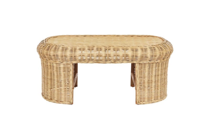 Loungegrupp med bord Beliani Livadeia Natural||White - Havemøbler - Loungemøbler - Sofagrupper udendørs