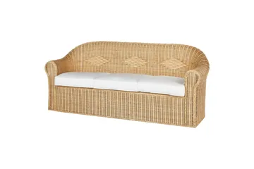 Loungegrupp med bord Beliani Livadeia Natural||White - Havemøbler - Loungemøbler - Sofagrupper udendørs