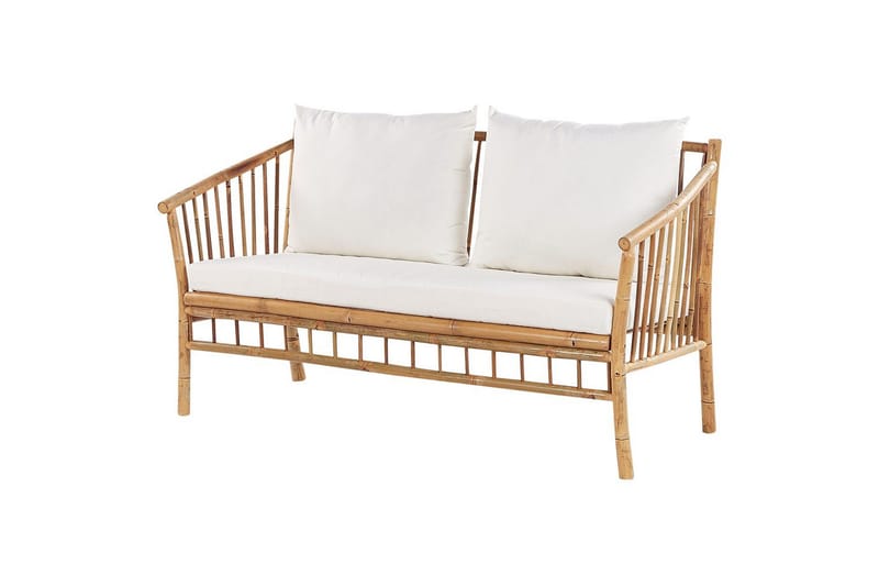 Loungegrupp med bord Beliani Maggiore Light wood||White - Havemøbler - Loungemøbler - Sofagrupper udendørs