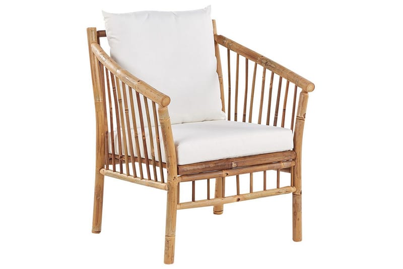 Loungegrupp med bord Beliani Maggiore Light wood||White - Havemøbler - Loungemøbler - Sofagrupper udendørs