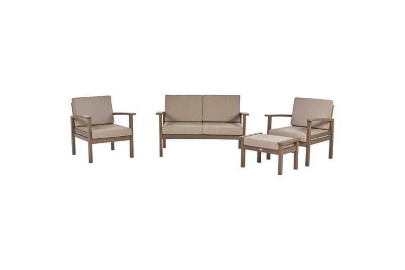 Loungegrupp med bord Beliani Manila Ja Grey||Dark wood - Havemøbler - Loungemøbler - Sofagrupper udendørs