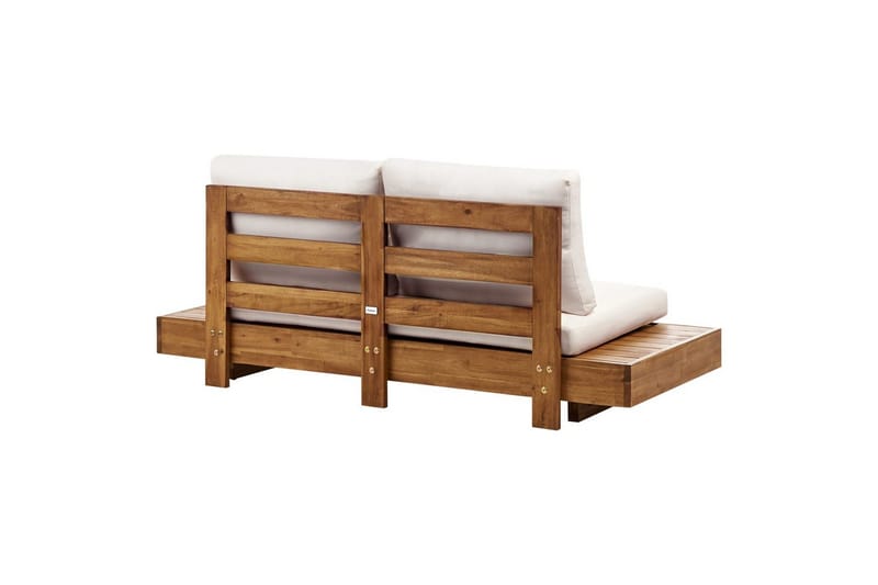 Loungegrupp med bord Beliani Marettimo Light wood, White - Havemøbler - Loungemøbler - Sofagrupper udendørs