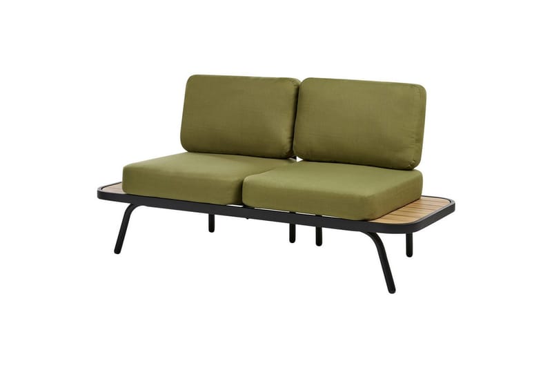Loungegrupp med bord Beliani Minozzo Green||Black||Light wood - Havemøbler - Loungemøbler - Sofagrupper udendørs