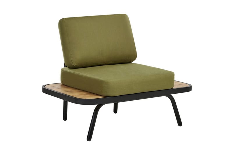 Loungegrupp med bord Beliani Minozzo Green||Black||Light wood - Havemøbler - Loungemøbler - Sofagrupper udendørs