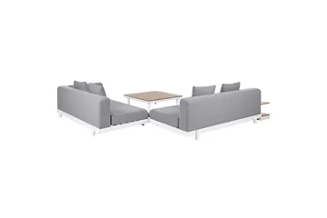 Loungegrupp med bord Beliani Missanello Beige/vit Grey||White - Havemøbler - Loungemøbler - Sofagrupper udendørs