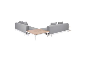 Loungegrupp med bord Beliani Missanello Beige/vit Grey||White - Havemøbler - Loungemøbler - Sofagrupper udendørs