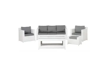Loungegrupp med bord Beliani Roma White||Grey - Havemøbler - Loungemøbler - Sofagrupper udendørs