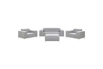 Loungegrupp med bord Beliani Rovigo Grey||White - Havemøbler - Loungemøbler - Sofagrupper udendørs