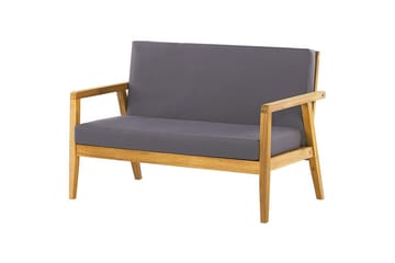 Loungegrupp med bord Beliani Pallano Light wood||Grey - Havemøbler - Loungemøbler - Sofagrupper udendørs