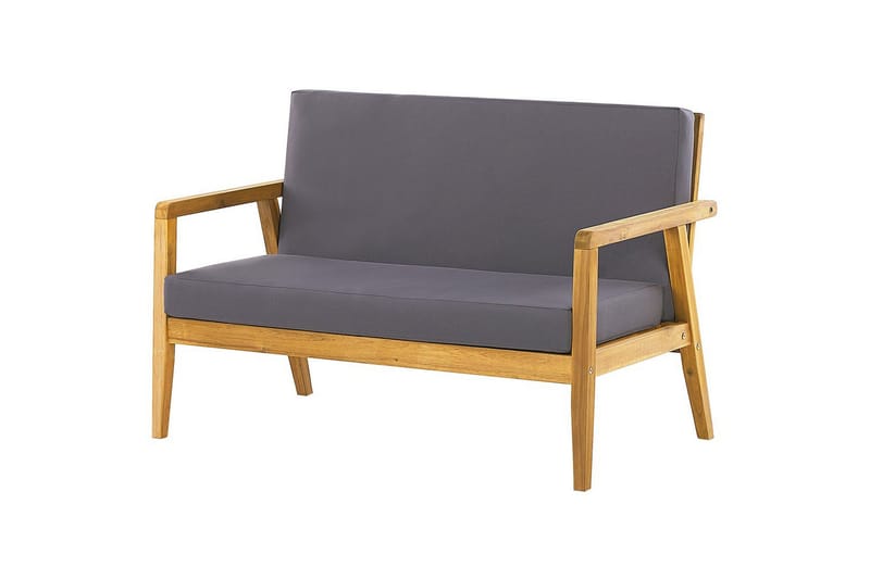 Loungegrupp med bord Beliani Pallano Light wood||Grey - Havemøbler - Loungemøbler - Sofagrupper udendørs