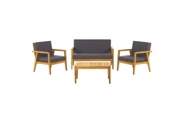 Loungegrupp med bord Beliani Pallano Light wood||Grey - Havemøbler - Loungemøbler - Sofagrupper udendørs