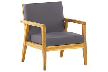 Loungegrupp med bord Beliani Pallano Light wood||Grey - Havemøbler - Loungemøbler - Sofagrupper udendørs
