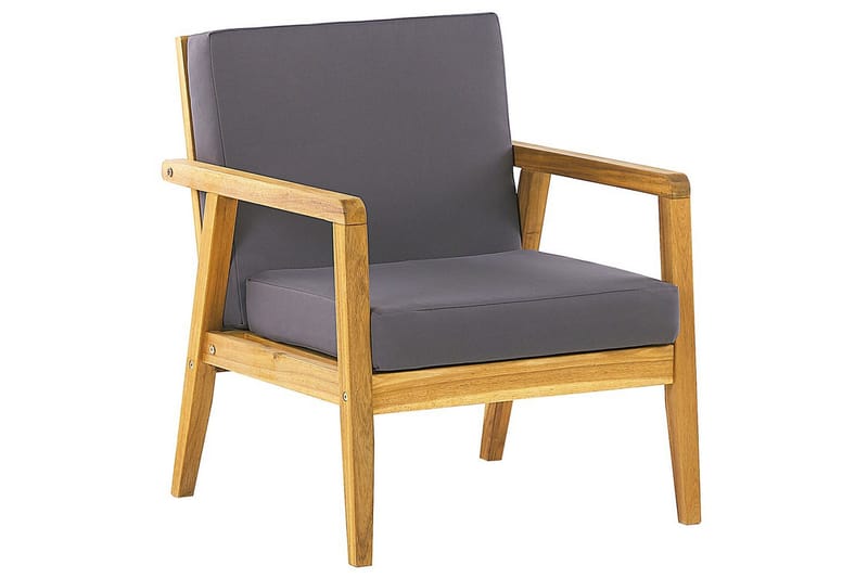 Loungegrupp med bord Beliani Pallano Light wood||Grey - Havemøbler - Loungemøbler - Sofagrupper udendørs