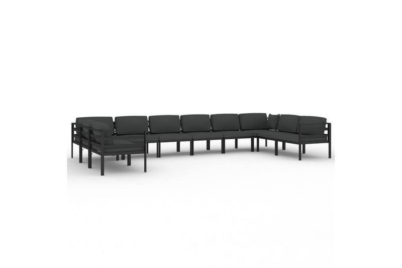 loungesæt til haven 10 dele med hynder aluminium antracitgrå - Antracit - Have - Udendørs miljø - Altan & terrasse - Altanmøbler