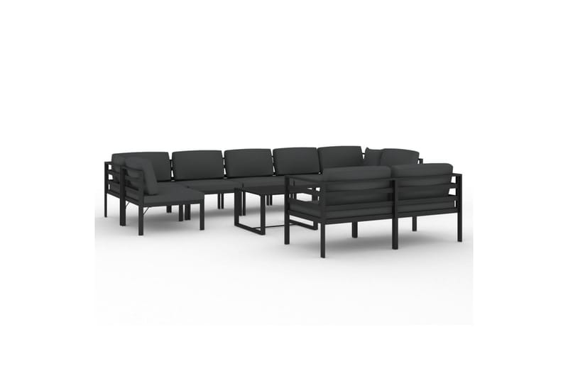 loungesæt til haven 10 dele med hynder aluminium antracitgrå - Antracit - Have - Udendørs miljø - Altan & terrasse - Altanmøbler