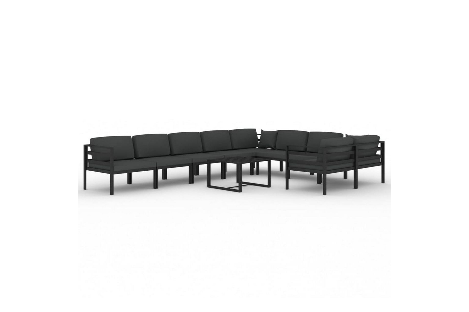 loungesæt til haven 10 dele med hynder aluminium antracitgrå - Antracit - Have - Udendørs miljø - Altan & terrasse - Altanmøbler
