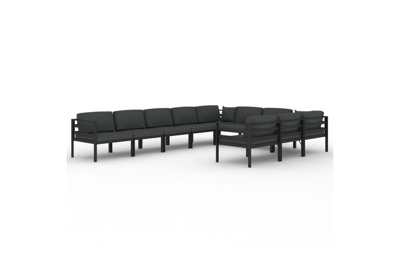 loungesæt til haven 10 dele med hynder aluminium antracitgrå - Antracit - Have - Udendørs miljø - Altan & terrasse - Altanmøbler