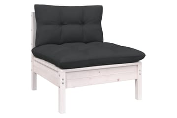 loungesæt til haven 10 dele med hynder massivt fyrretræ hvid - Hvid - Have - Udendørs miljø - Altan & terrasse - Altanmøbler