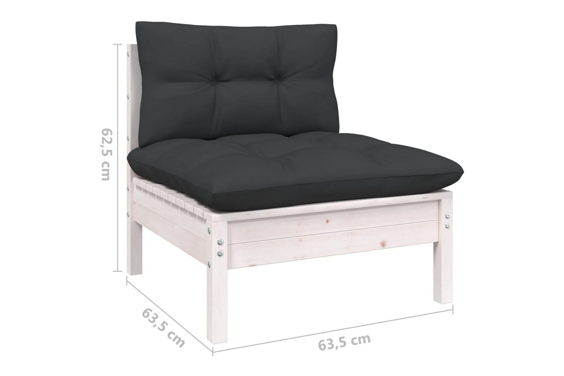 loungesæt til haven 10 dele med hynder massivt fyrretræ hvid - Hvid - Have - Udendørs miljø - Altan & terrasse - Altanmøbler
