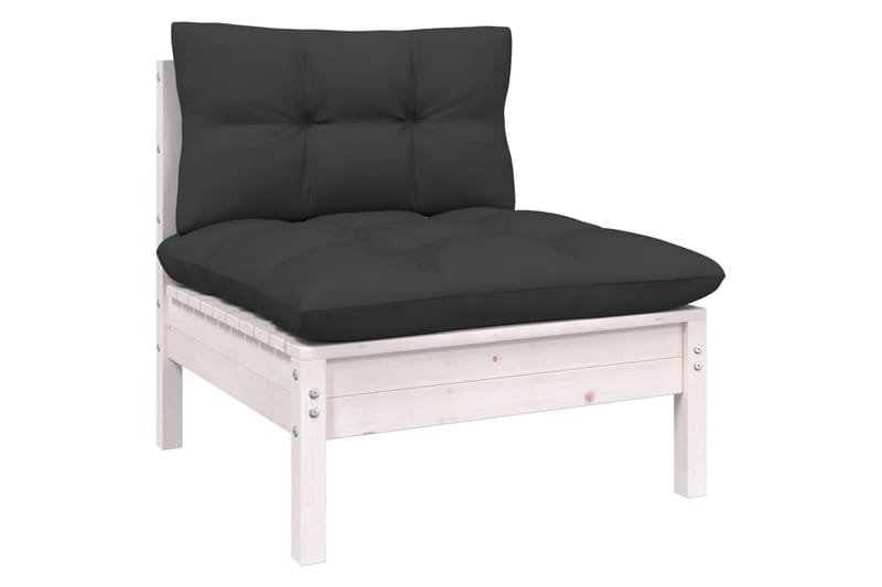 loungesæt til haven 11 dele med hynder fyrretræ hvid - Hvid - Have - Udendørs miljø - Altan & terrasse - Altanmøbler