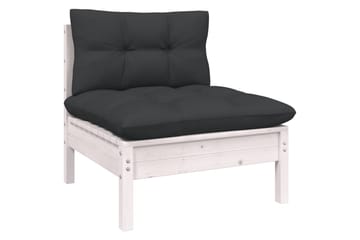 loungesæt til haven 11 dele med hynder fyrretræ hvid - Hvid - Have - Udendørs miljø - Altan & terrasse - Altanmøbler