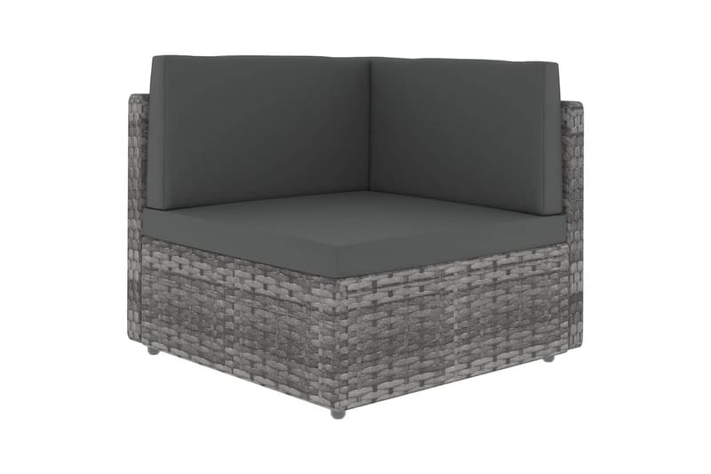 loungesæt til haven 11 dele med hynder polyrattan grå - Grå - Have - Udendørs miljø - Altan & terrasse - Altanmøbler