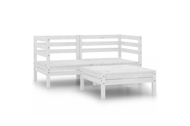 loungesæt til haven 3 dele massivt fyrretræ hvid - Hvid - Have - Udendørs miljø - Altan & terrasse - Altanmøbler