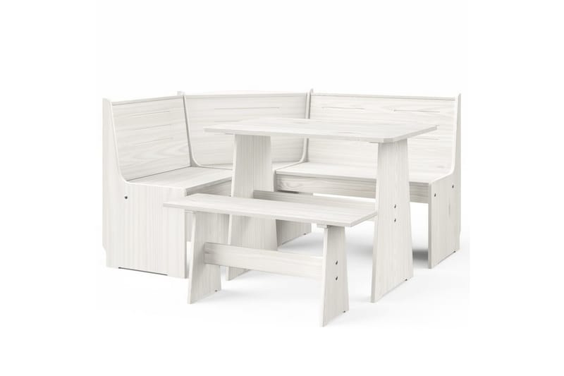 loungesæt til haven 3 dele massivt fyrretræ hvid - Hvid - Have - Udendørs miljø - Altan & terrasse - Altanmøbler