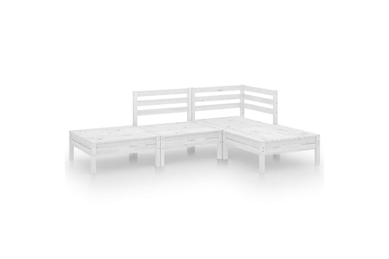 loungesæt til haven 4 dele massivt fyrretræ hvid - Hvid - Have - Udendørs miljø - Altan & terrasse - Altanmøbler