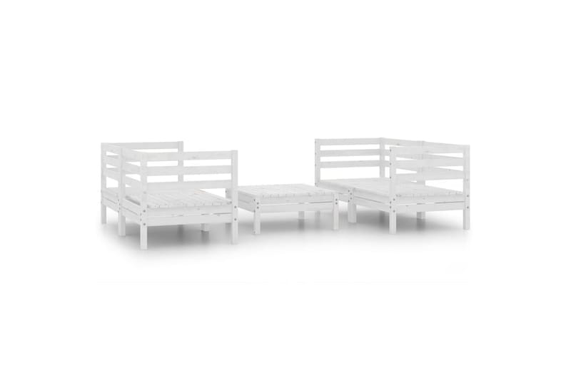 loungesæt til haven 5 dele massivt fyrretræ hvid - Hvid - Have - Udendørs miljø - Altan & terrasse - Altanmøbler