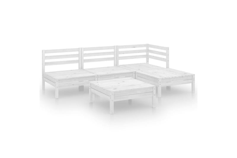 loungesæt til haven 5 dele massivt fyrretræ hvid - Hvid - Have - Udendørs miljø - Altan & terrasse - Altanmøbler
