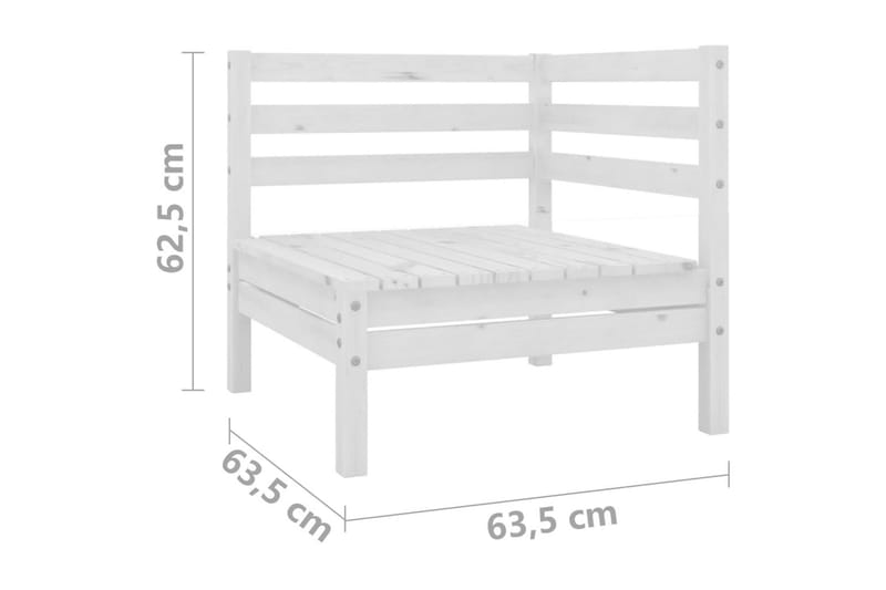 loungesæt til haven 5 dele massivt fyrretræ hvid - Hvid - Have - Udendørs miljø - Altan & terrasse - Altanmøbler