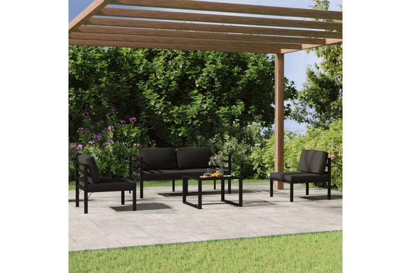 loungesæt til haven 5 dele med hynder aluminium antracitgrå - Antracit - Have - Udendørs miljø - Altan & terrasse - Altanmøbler