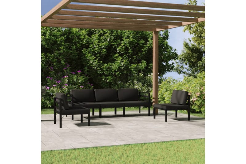 loungesæt til haven 5 dele med hynder aluminium antracitgrå - Antracit - Have - Udendørs miljø - Altan & terrasse - Altanmøbler