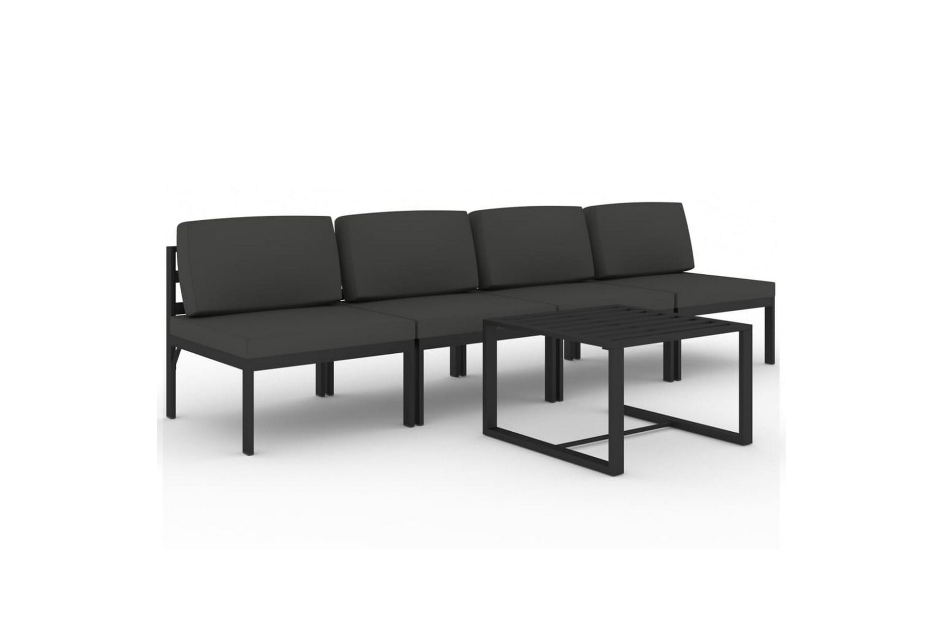 loungesæt til haven 5 dele med hynder aluminium antracitgrå - Antracit - Have - Udendørs miljø - Altan & terrasse - Altanmøbler