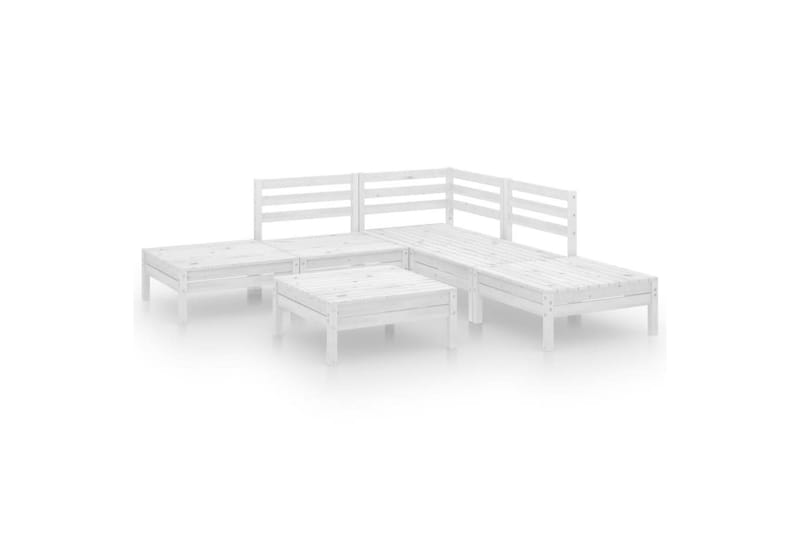 loungesæt til haven 6 dele massivt fyrretræ hvid - Hvid - Have - Udendørs miljø - Altan & terrasse - Altanmøbler